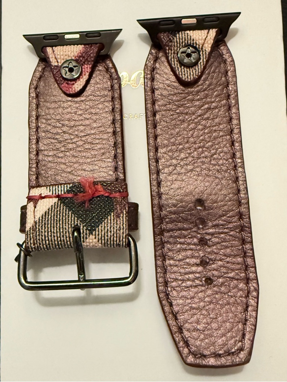 Spark*l Bands- Burberry Star Burgundy and Cream - Size 2 - Picture 3 of 4
